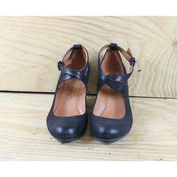 New Gentle Souls Womens Sandals 6.5M Black Leather Funtastic Wedge Kenneth Cole - Picture 2 of 8